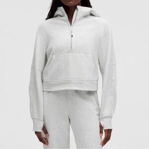 Lululemon Scuba Heathered Core Ultra Light Gray Half-Zip Hoodie M/L